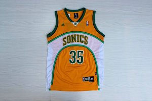 Maillot De Basket Seattle Supersonics Kevin Durant 35 Engrener Jaune